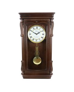 Bedford Clock Collection Chestnut Chiming Pendulum Wall Clock