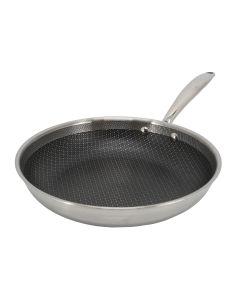 Better Chef 12 Inch 3-Ply Stainless Steel Nonstick Fry Pan with Rolled Edge in Silver
