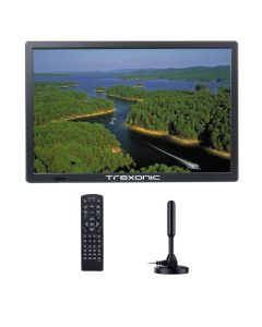 Trexonic Portable Rechargeable 15.4 Inch LED TV with HDMI, SD/MMC, USB, VGA, AV In/Out and Built-in Digital Tuner